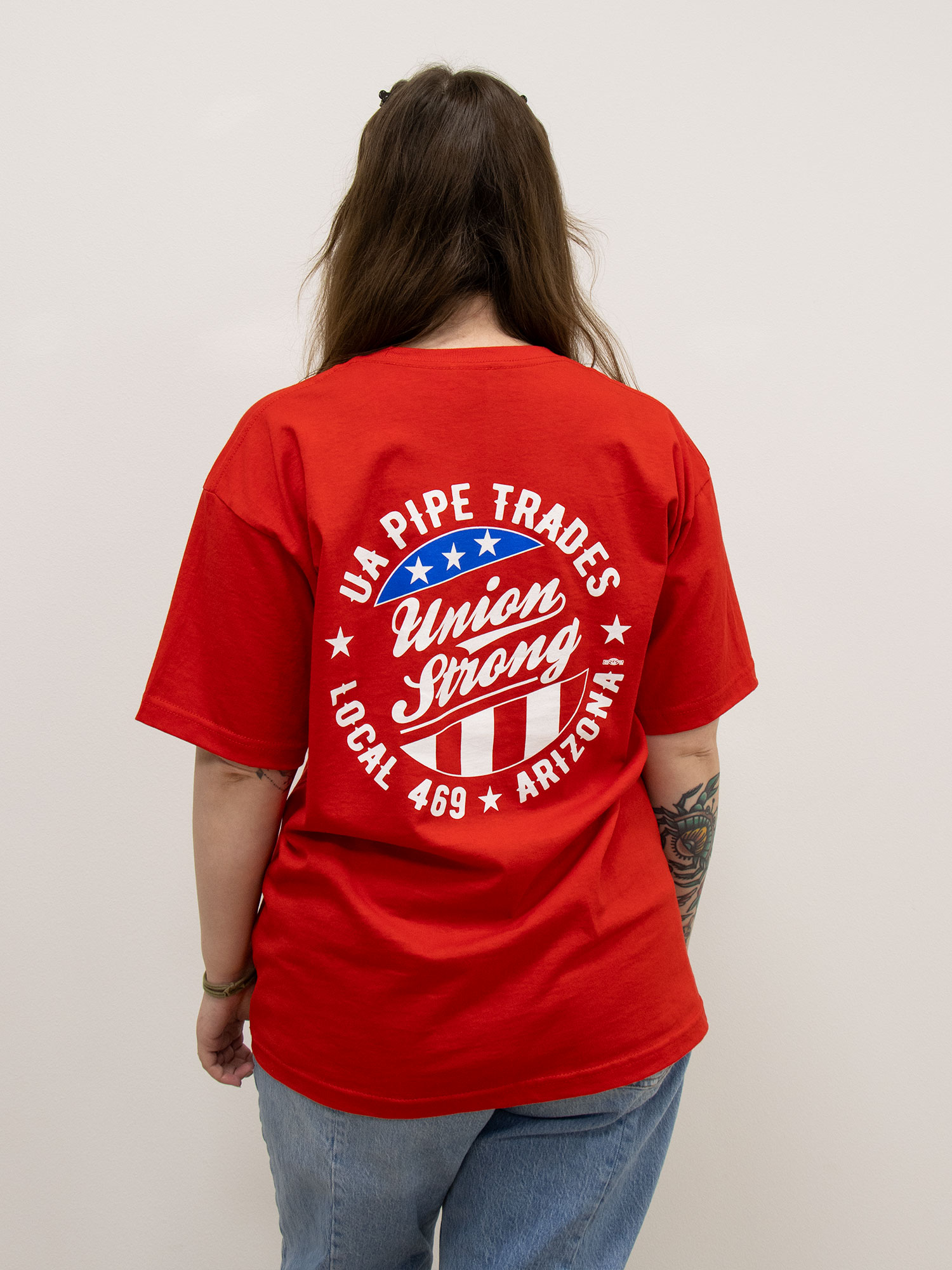 Red Short Sleeve Tee W/ Pocket - Back